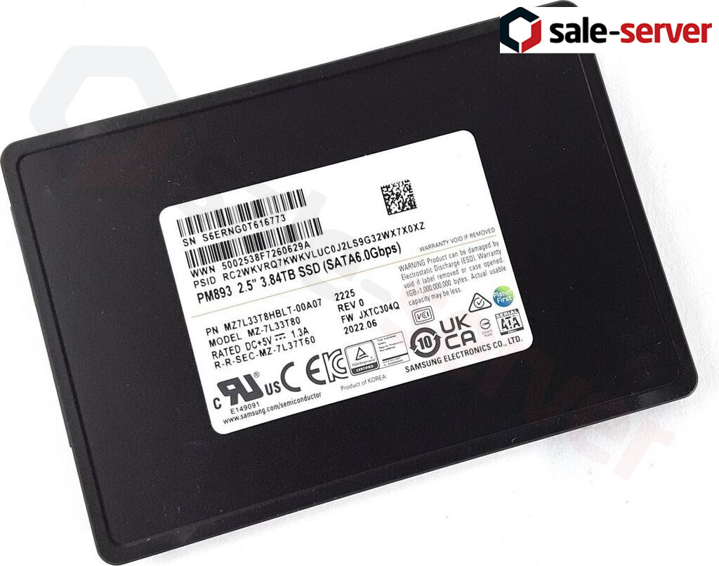 Новый SSD SAMSUNG 3.84TB SATAIII 6Gbps PM893 SATA RI